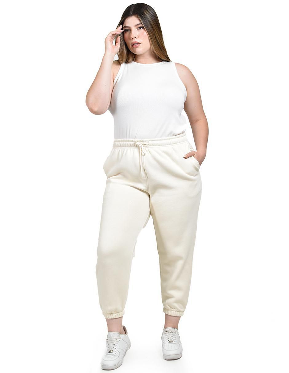 Pants regular con elástico para mujer