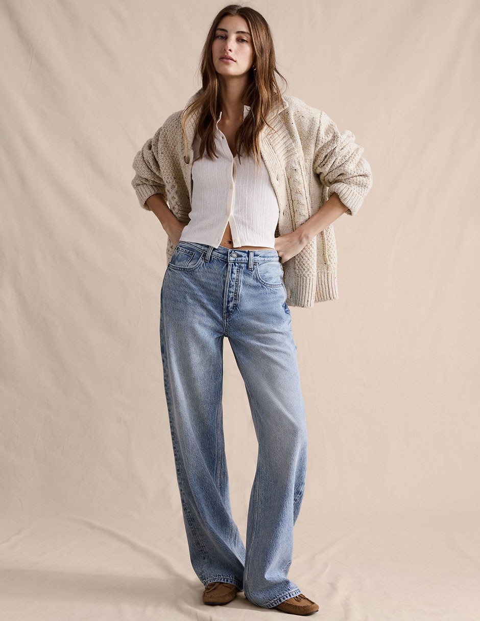 Jeans relaxed amplio cintura para mujer Jeans relaxed amplio cintura para mujer