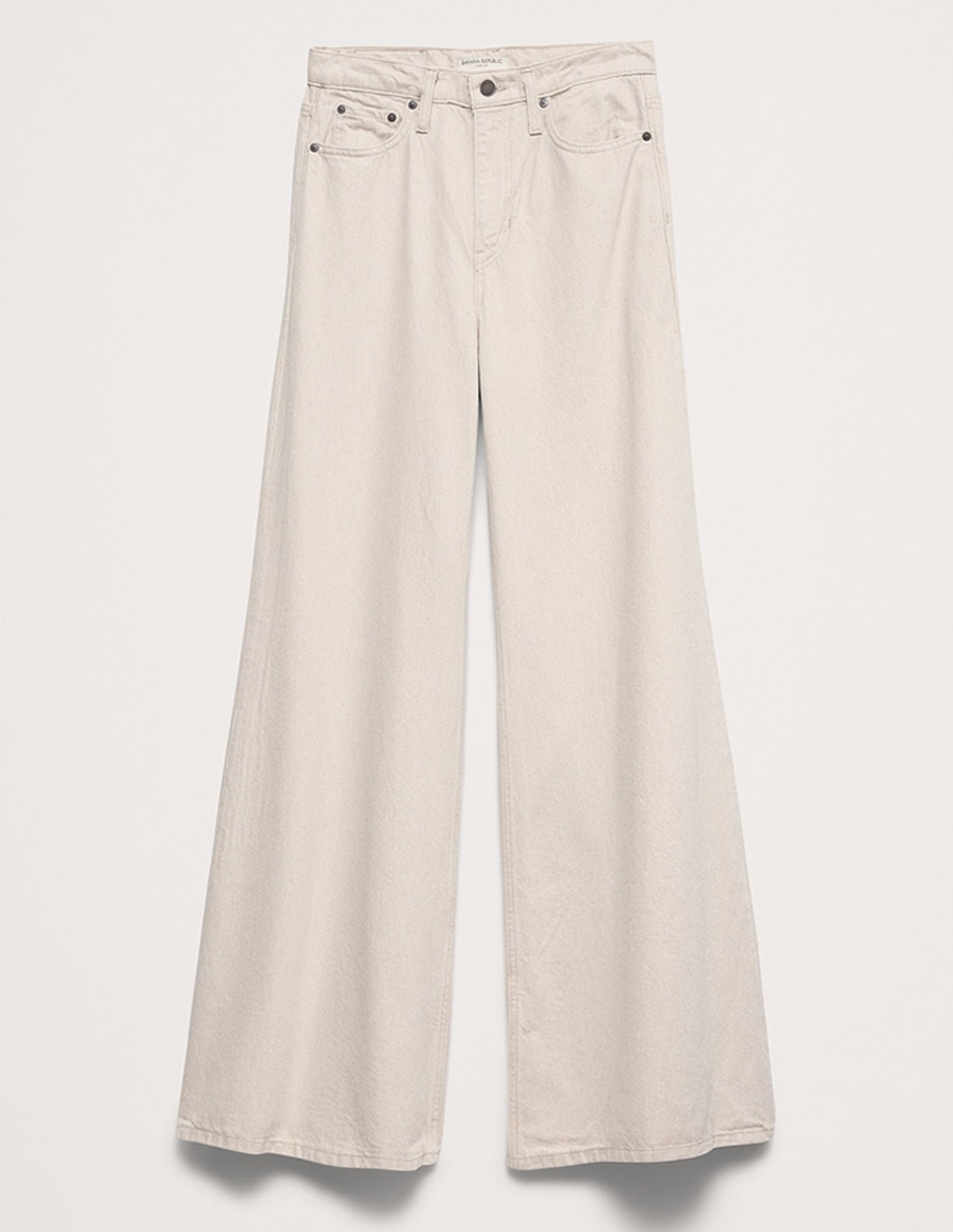 Jeans regular acampanado media cintura para mujer 5