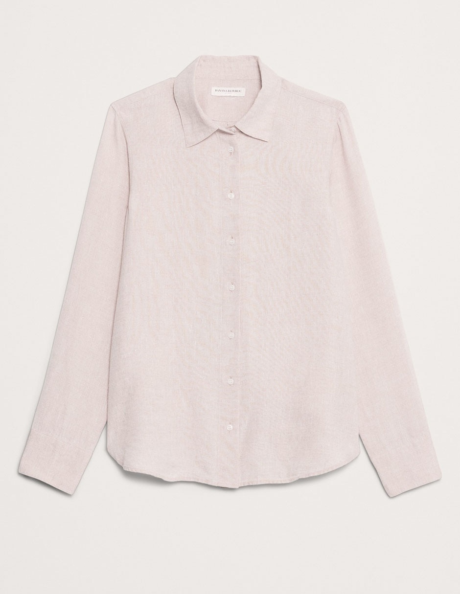 Camisa de lino manga larga para mujer