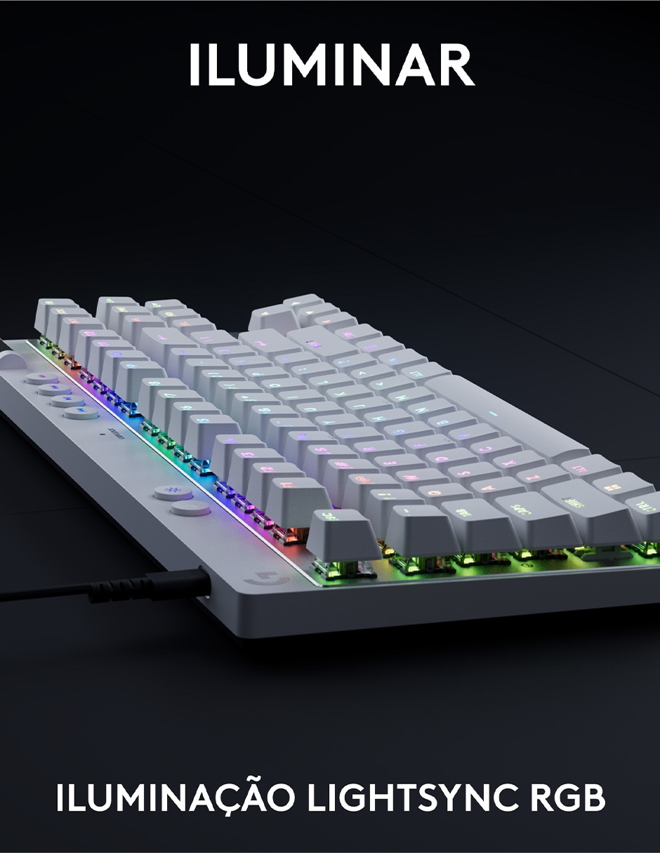 Teclado gamer USB-C QWERT inglés con interruptor táctiles (brown, clear) Pro X TKL Rapid 6