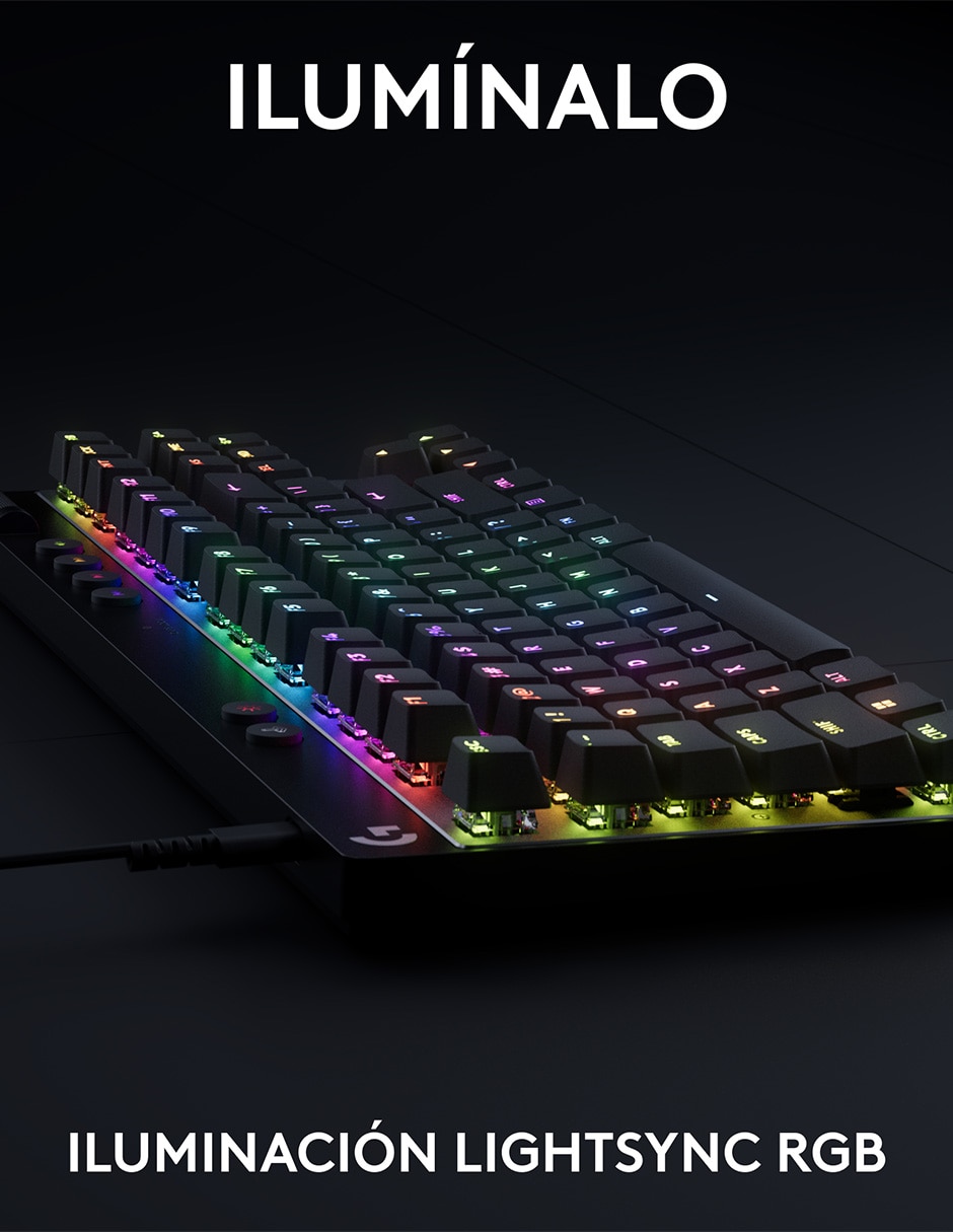 Teclado gamer USB-C QWERT inglés con interruptor táctiles (brown, clear) Pro X TKL Rapid 6
