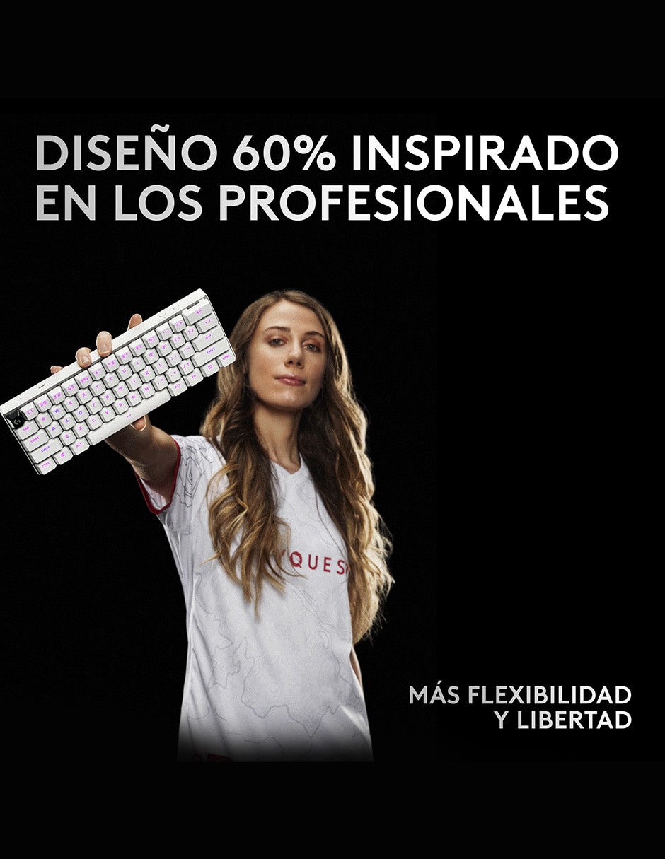 Teclado gamer USB-C QWERT inglés con interruptor táctiles (brown, clear) Pro X 60 6