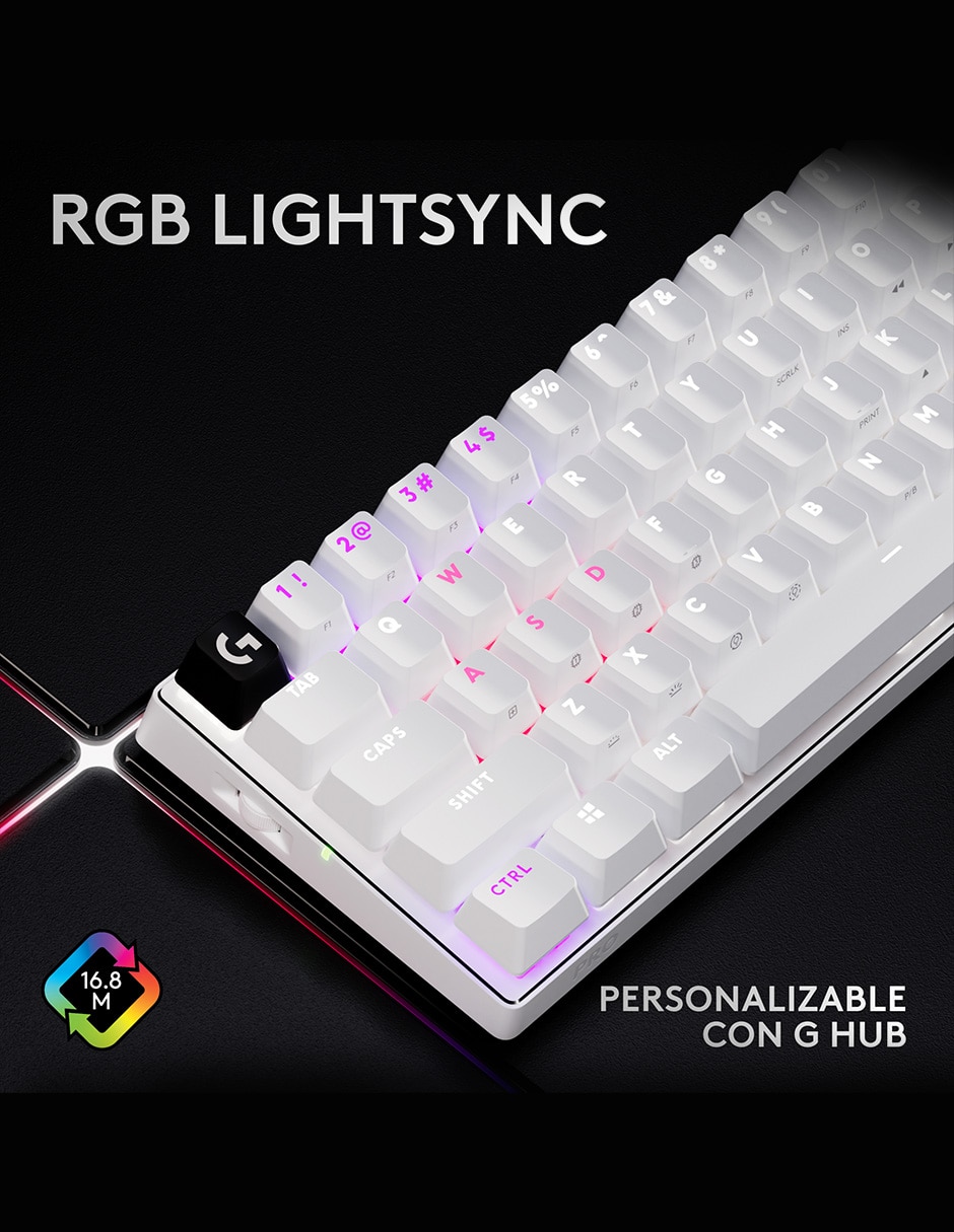 Teclado gamer USB-C QWERT inglés con interruptor táctiles (brown, clear) Pro X 60 9