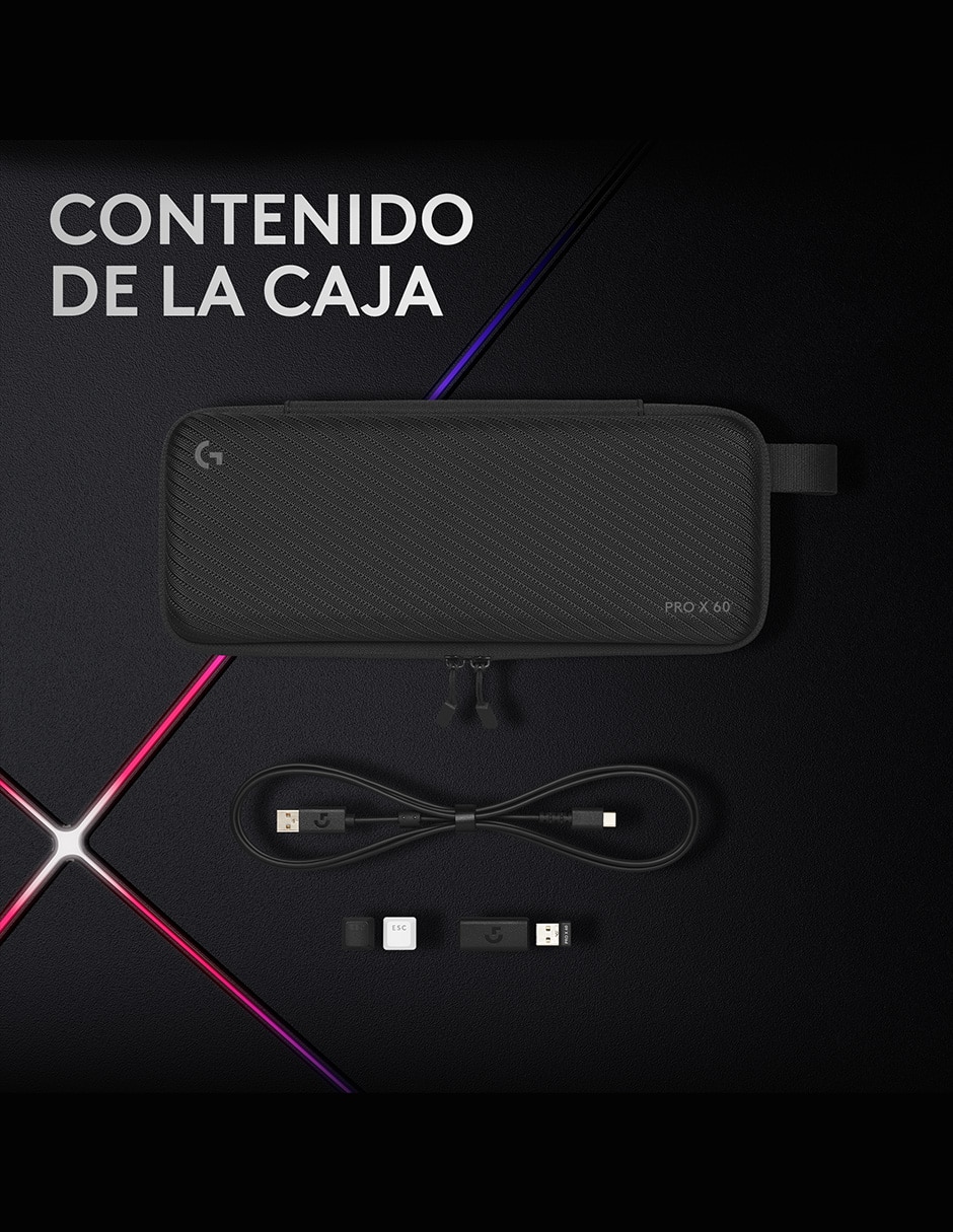 Teclado gamer USB-C QWERT inglés con interruptor táctiles (brown, clear) Pro X 60 10