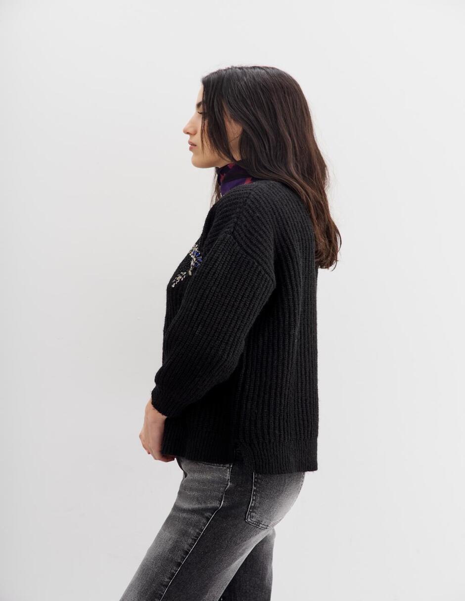 Suéter cuello V para mujer