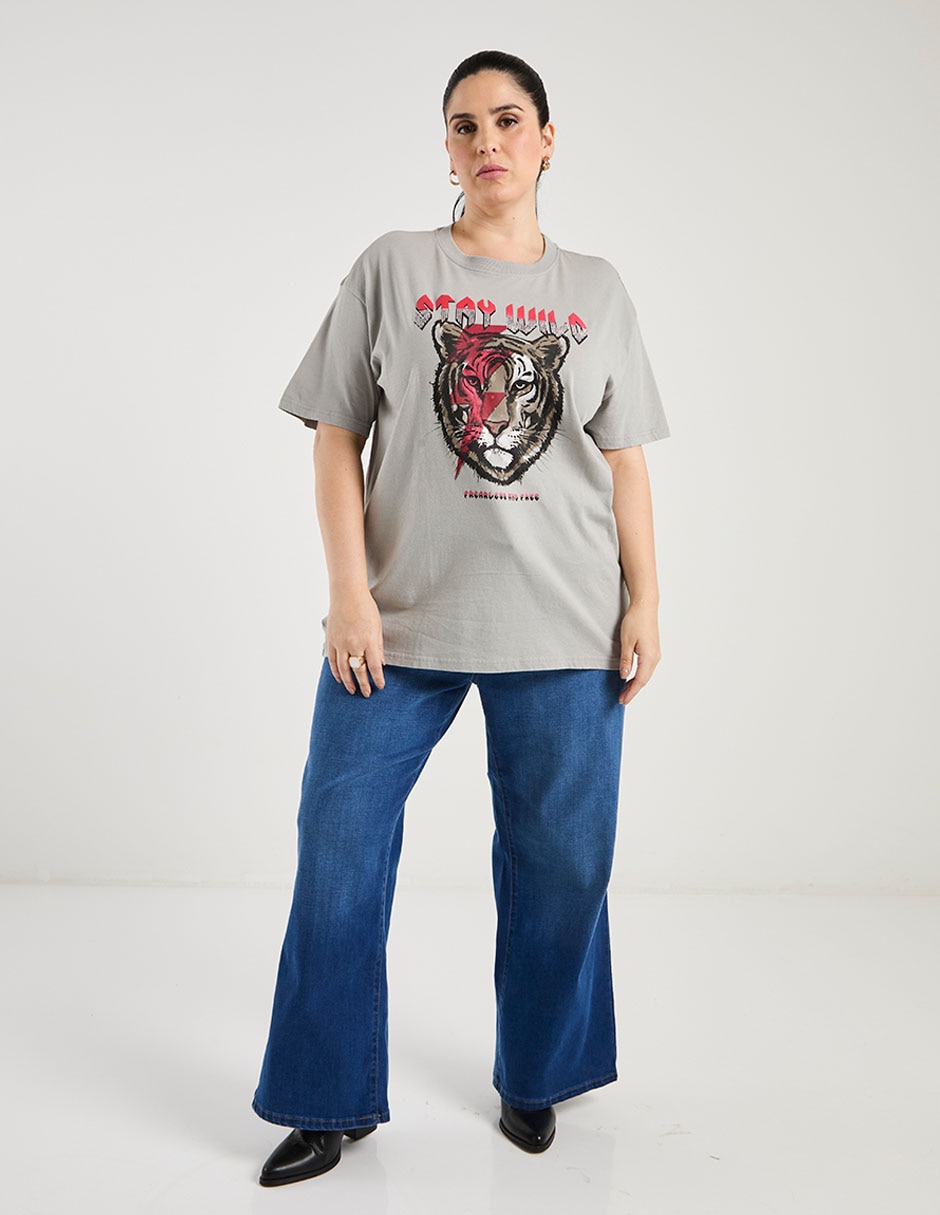 Blusa manga al codo cuello redondo para mujer 7