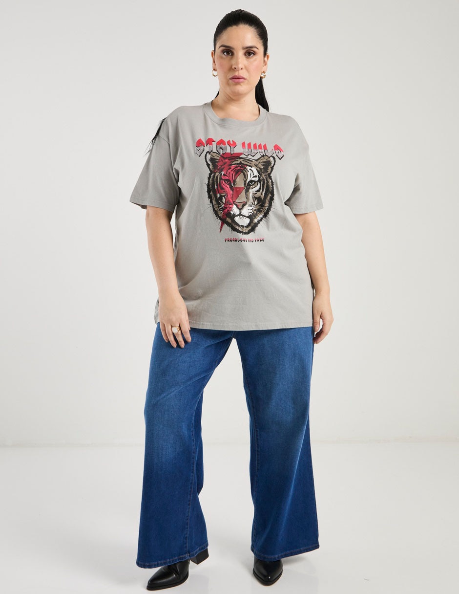 Blusa manga al codo cuello redondo para mujer 8