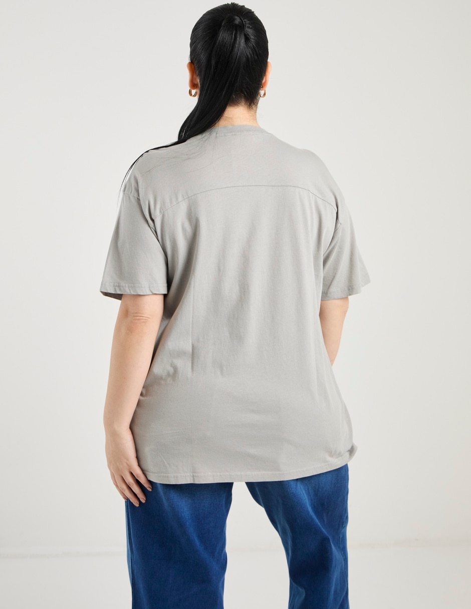 Blusa manga al codo cuello redondo para mujer 11