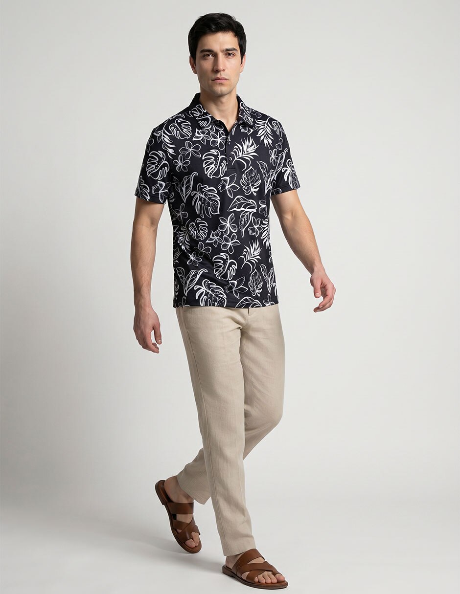 Camisa casual de algodón manga corta para hombre