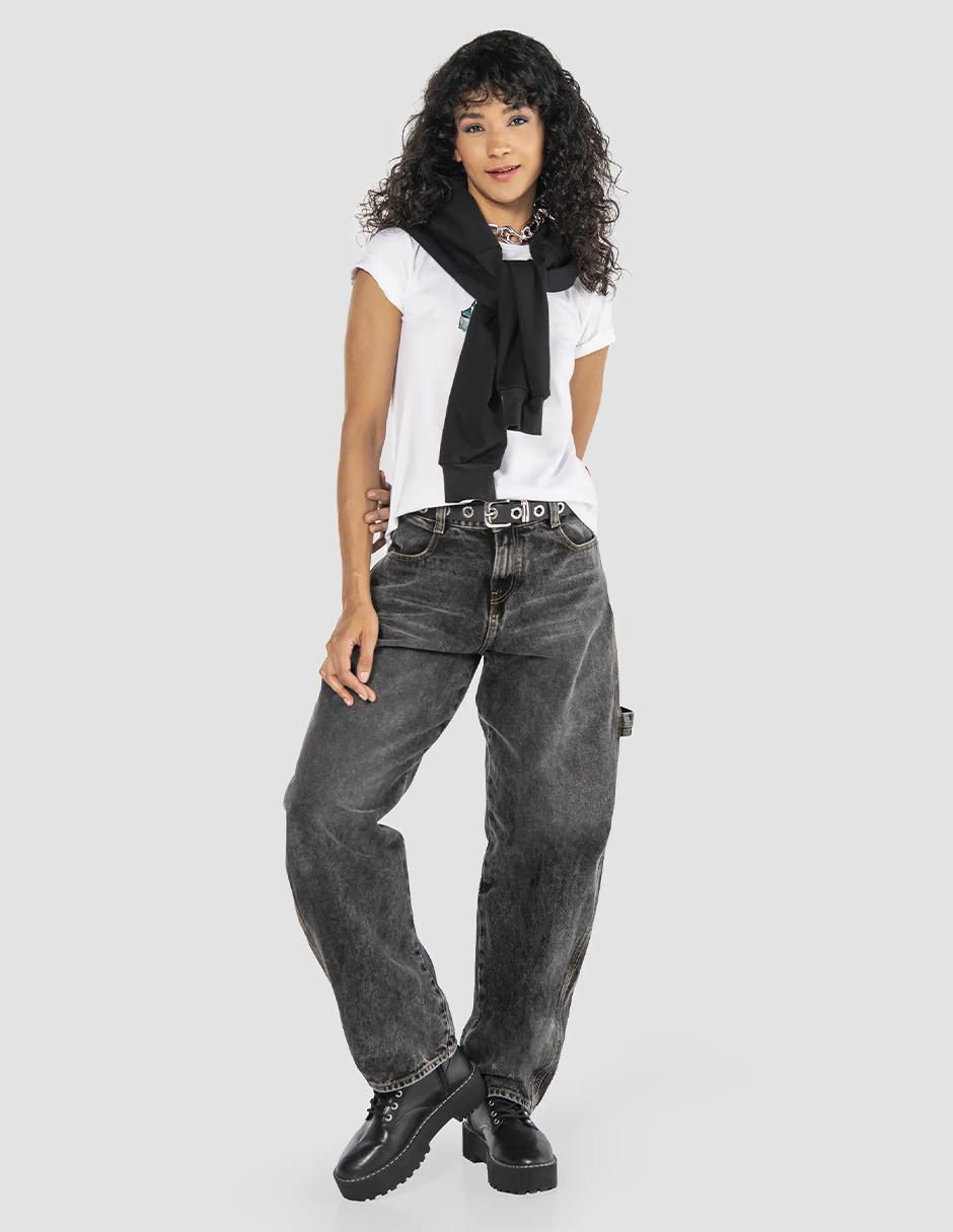 Jeans cargo baggy para mujer 6