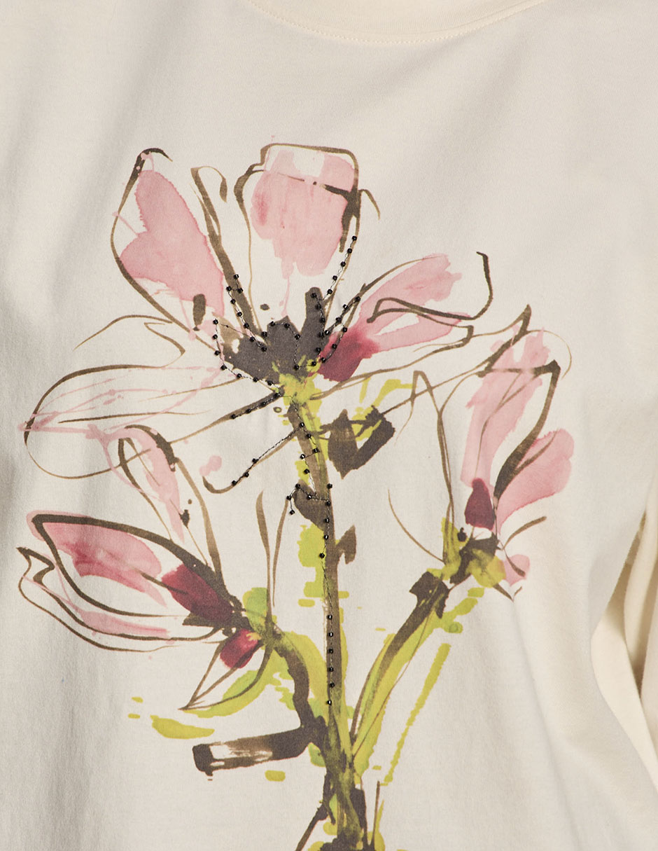 Playera manga al codo Sanctuary cuello redondo para mujer