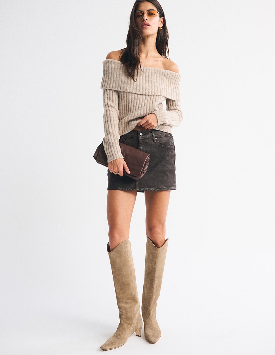Top Abercrombie & Fitch escote bardot