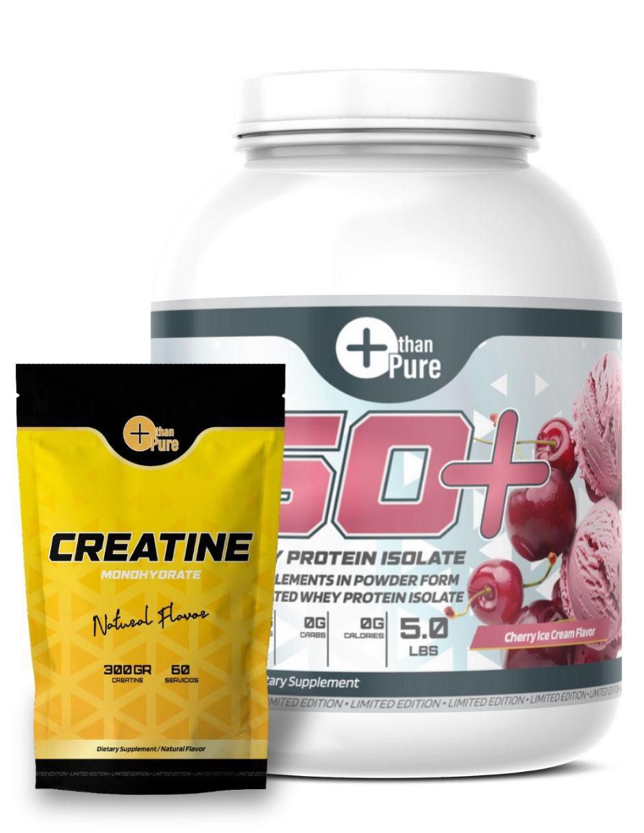 Kit de suplementación con proteína whey y creatina monohidratada sabor cereza de 2.2 kg Kit de suplementación con proteína whey y creatina monohidratada sabor cereza de 2.2 kg