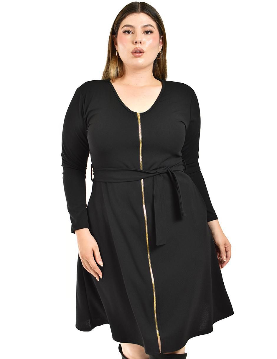 Vestido a la rodilla de fiesta escote Redondo