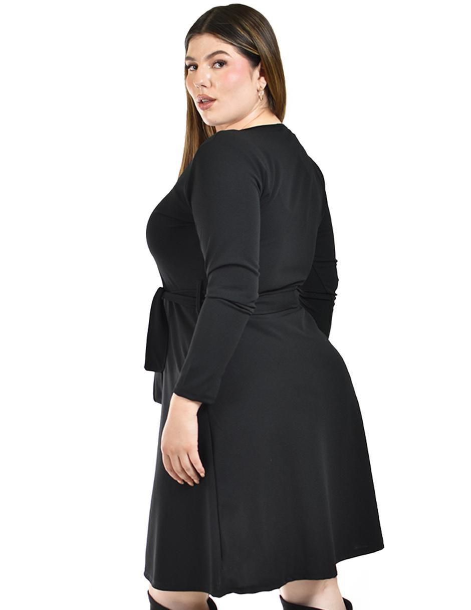 Vestido a la rodilla de fiesta escote Redondo
