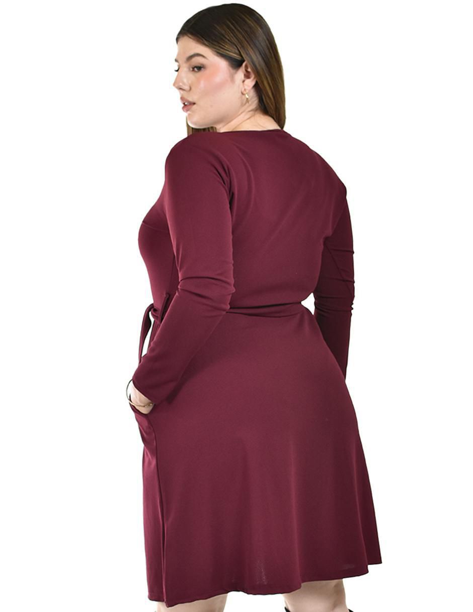 Vestido a la rodilla de fiesta escote Redondo