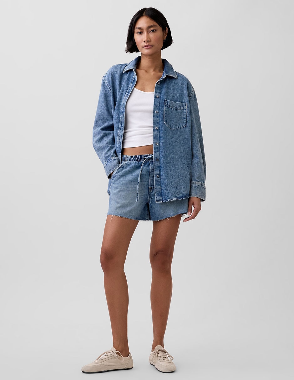 Sobrecamisa de algodón manga larga para mujer 5