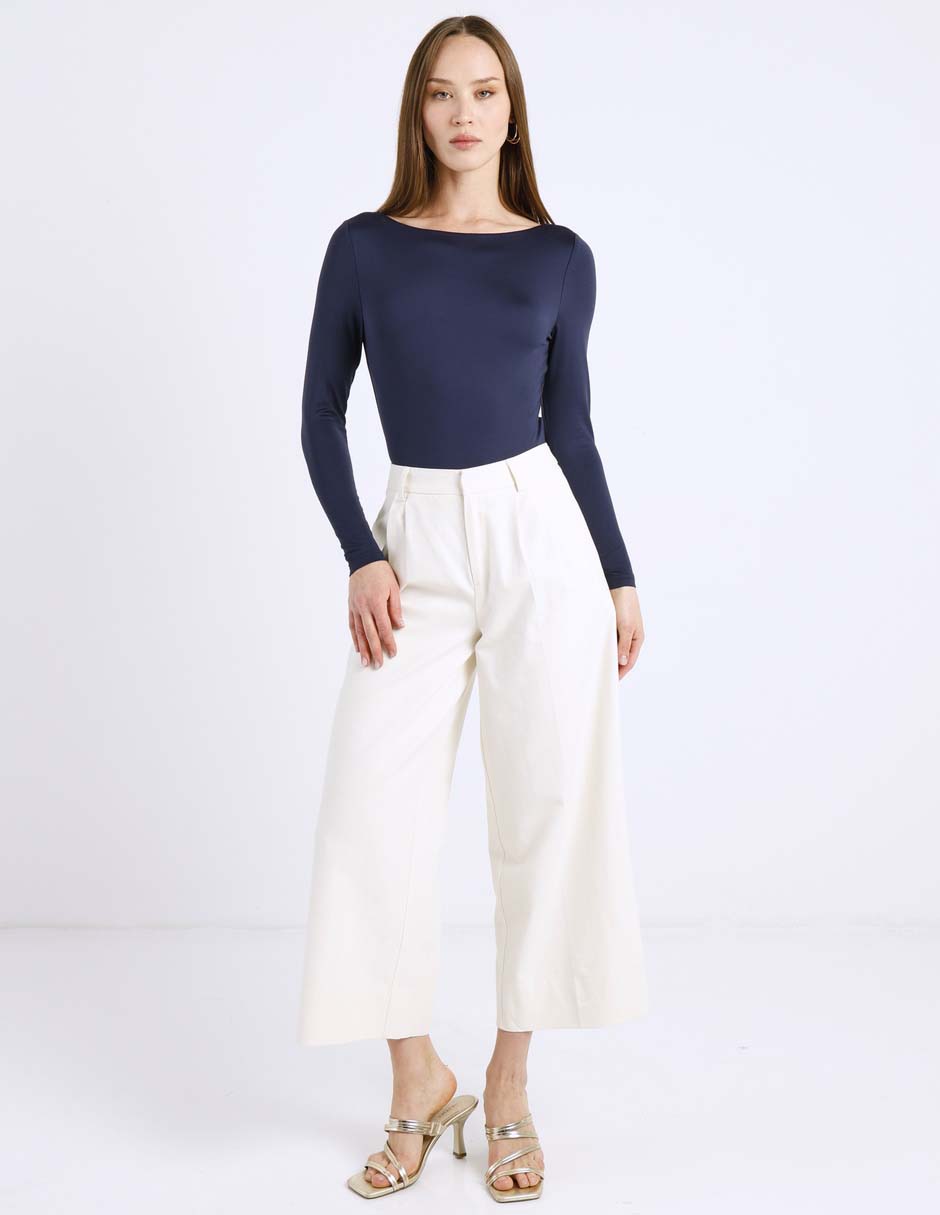 Body petite studio cuello ojal escote regular para mujer
