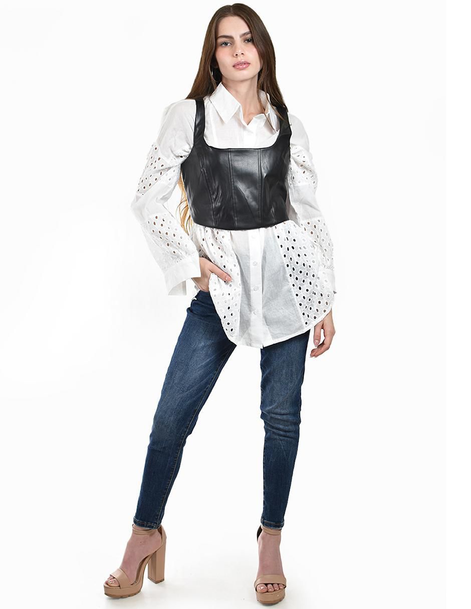 Top Roman Fashion escote cuadrado tirante delgado