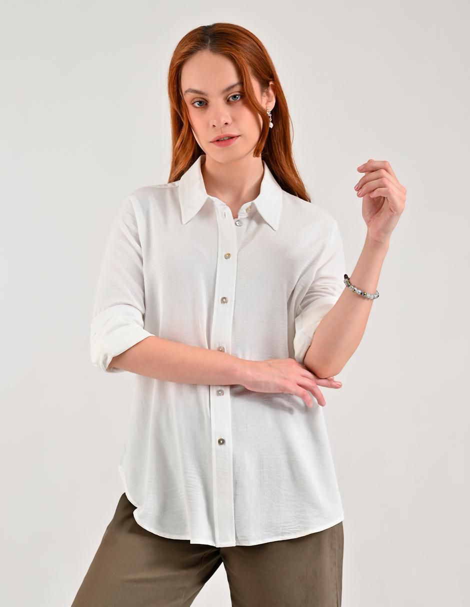 Blusa camisera Supply manga larga para mujer