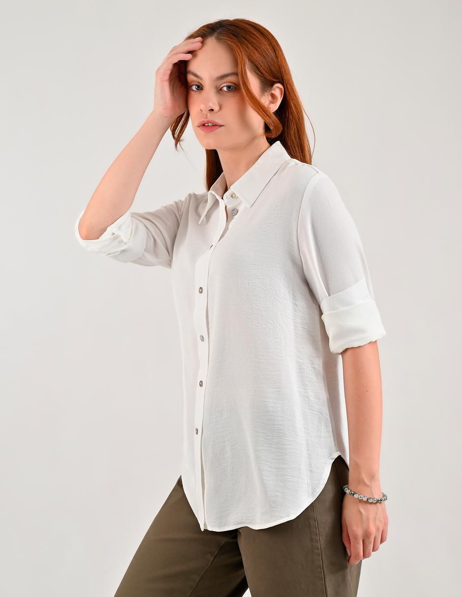 Blusa camisera Supply manga larga para mujer