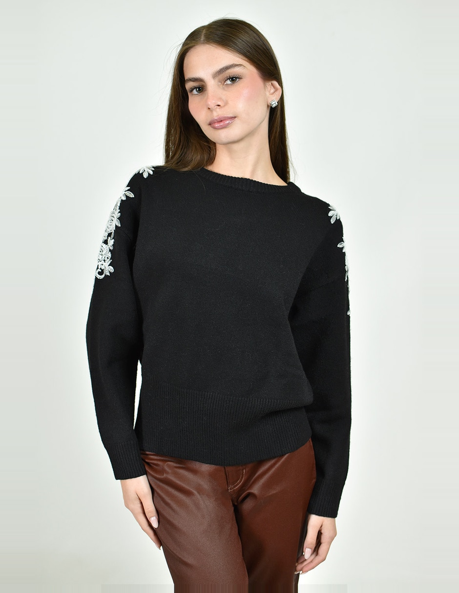 Suéter cuello redondo para mujer