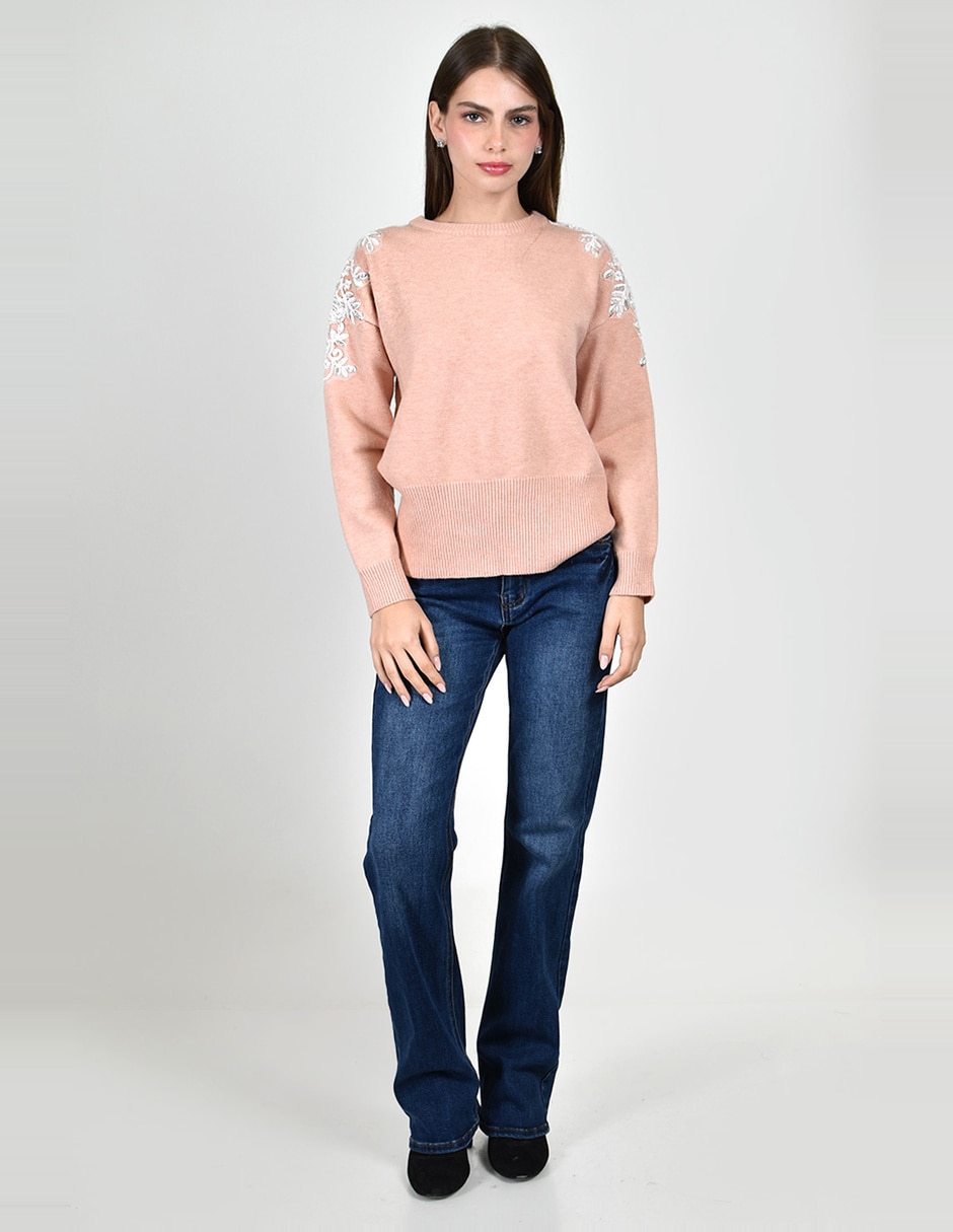 Suéter cuello redondo para mujer 4