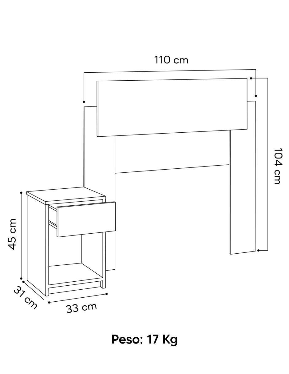 Cabecera armable Vera Miel Mobi Muebles