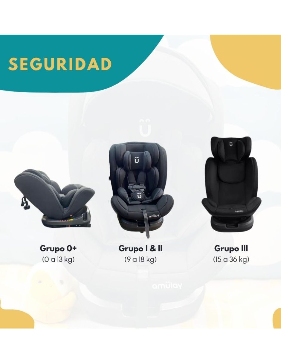 Autoasiento convertible Amulay compatible con 0 360 grados
