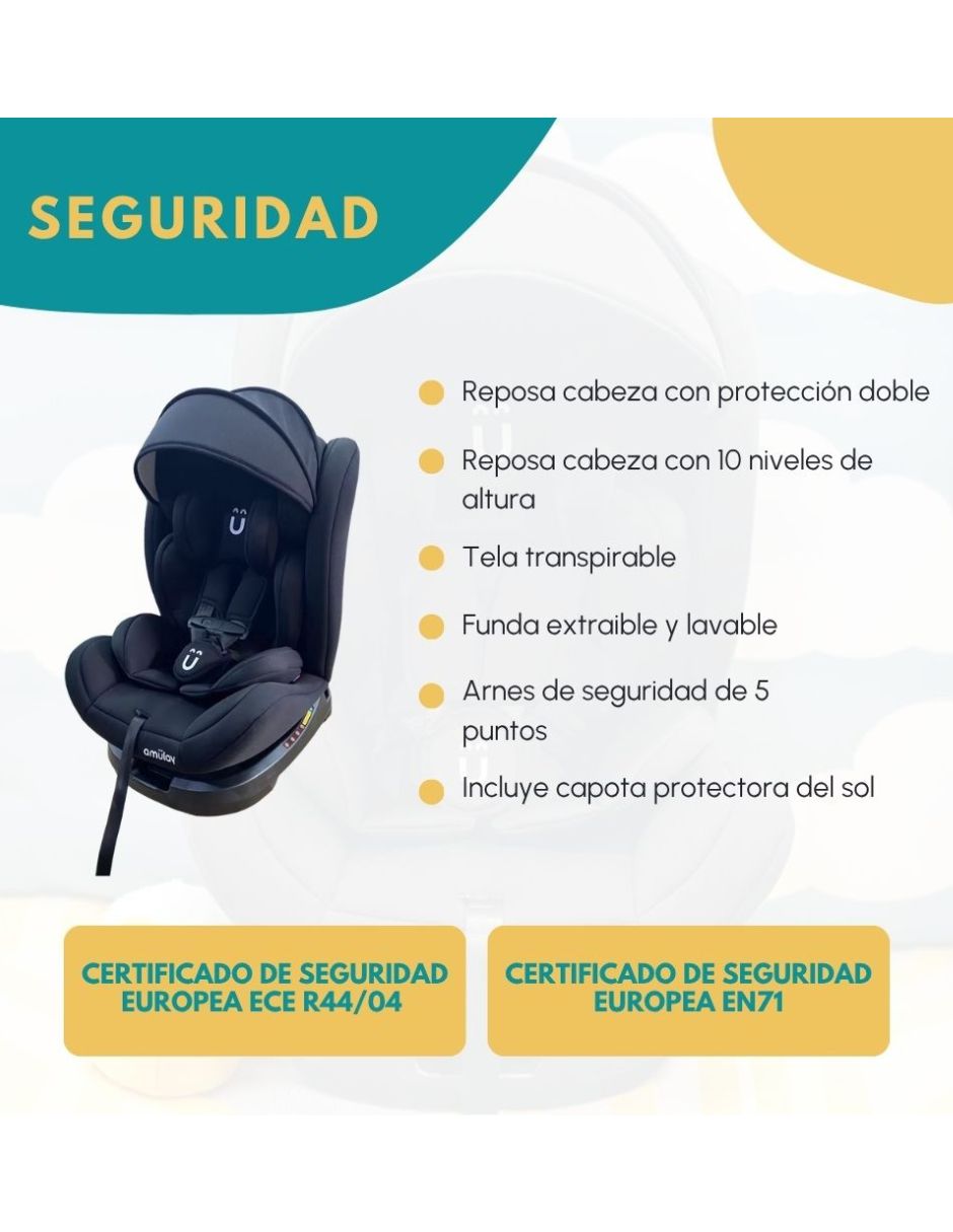 Autoasiento convertible Amulay compatible con 0 360 grados