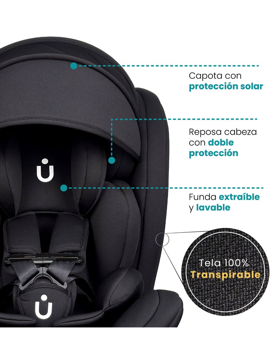 Autoasiento convertible Amulay compatible con - 360 grados