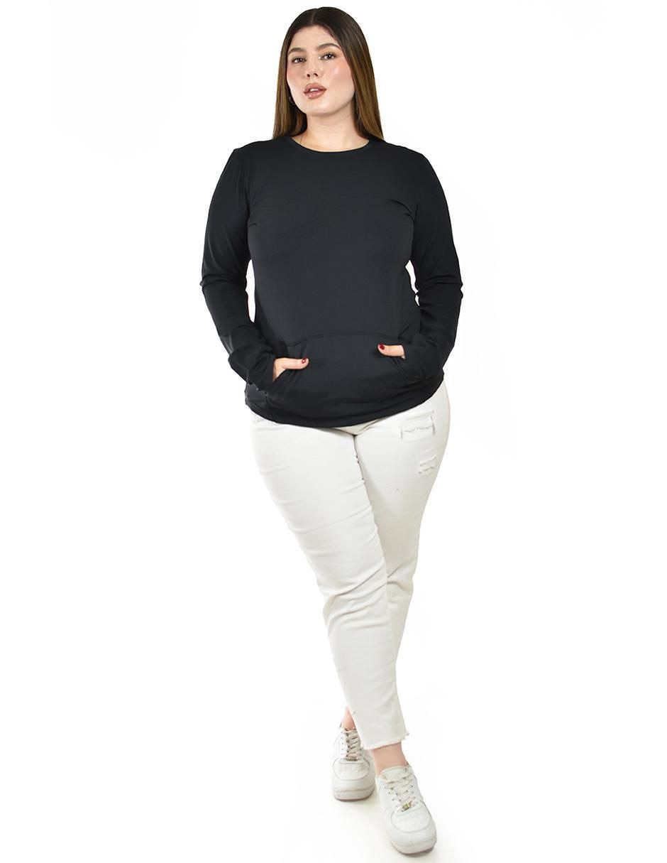 Sudadera con bolsa canguro Roman Fashion para mujer