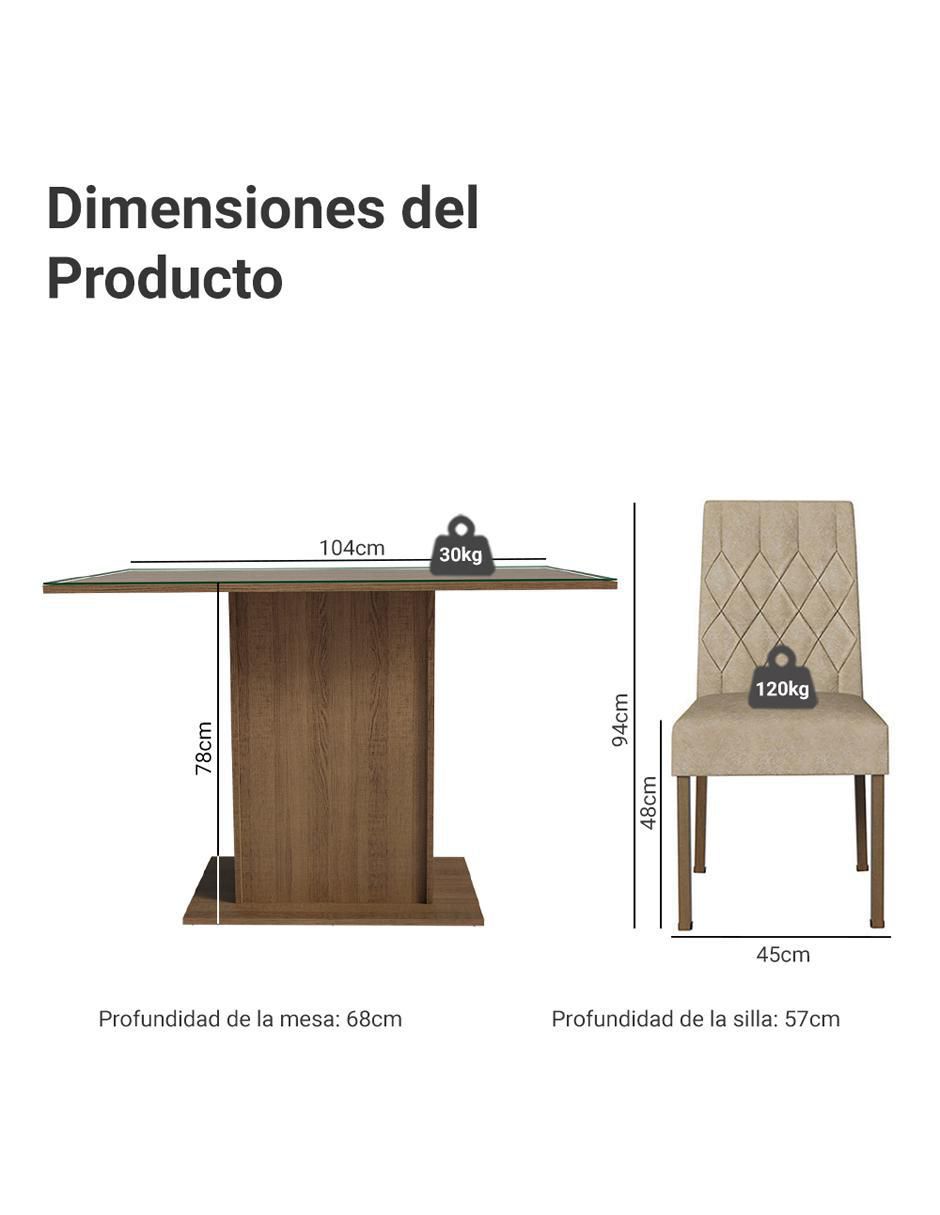Comedor Reale Madesa para 4 personas