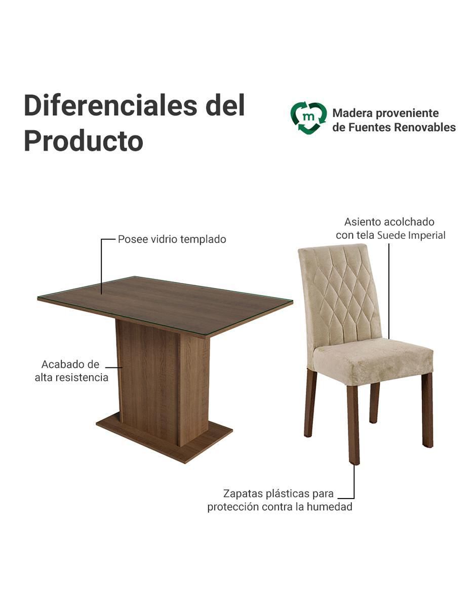 Comedor Reale Madesa para 4 personas