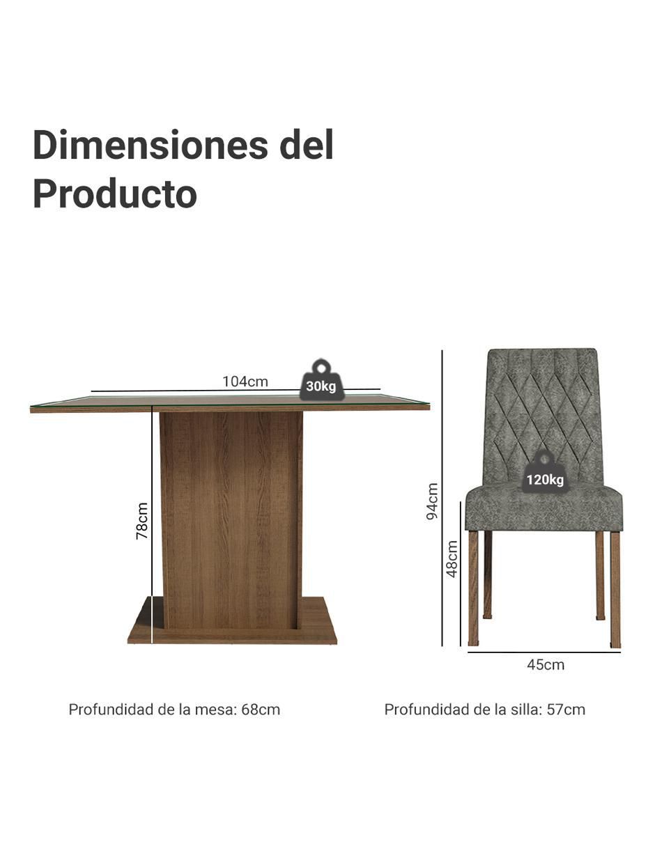 Comedor Reale Madesa para 4 personas