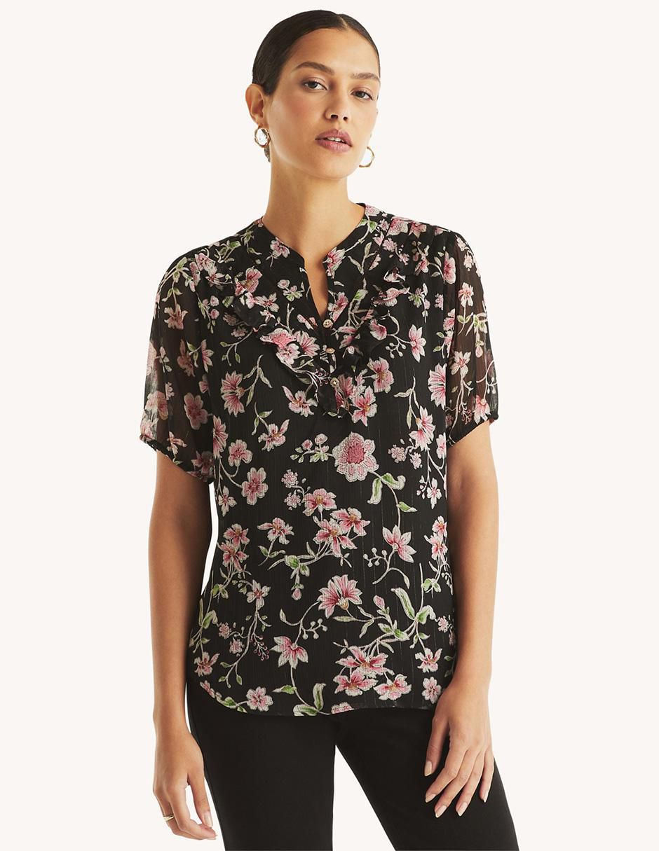 Blusa manga al codo para mujer