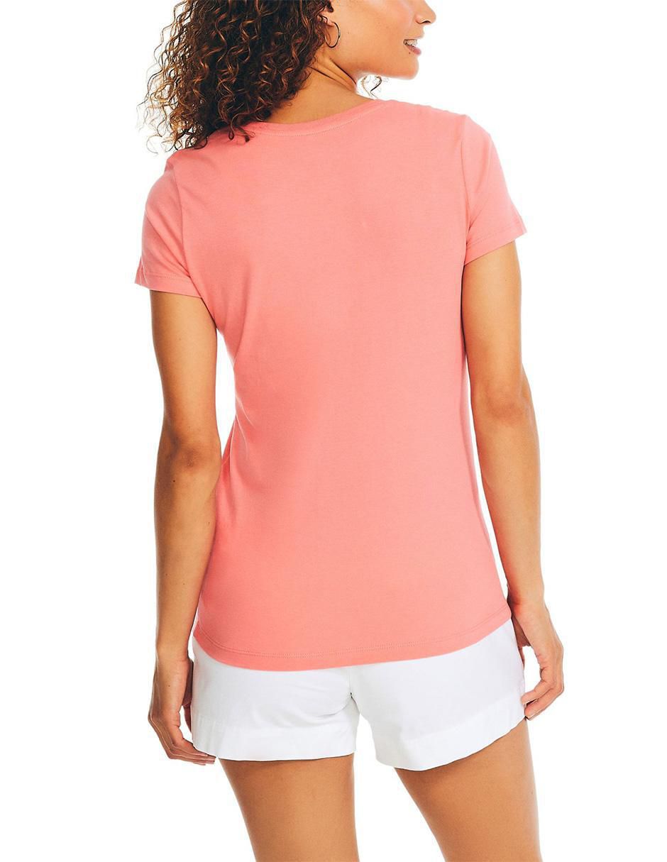 Playera manga corta Basi cuello v mujer