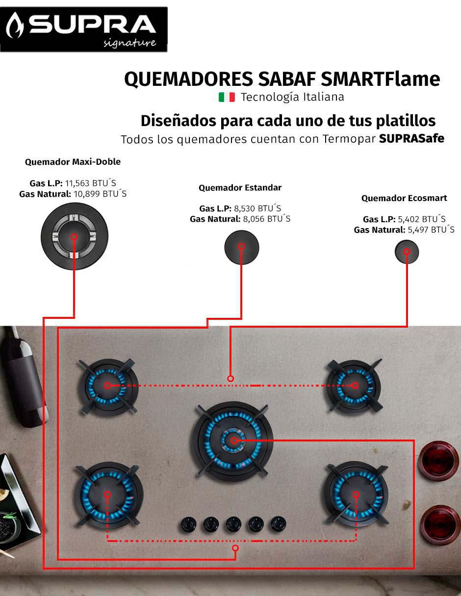 Parrilla a gas lp empotrable Supra Signature