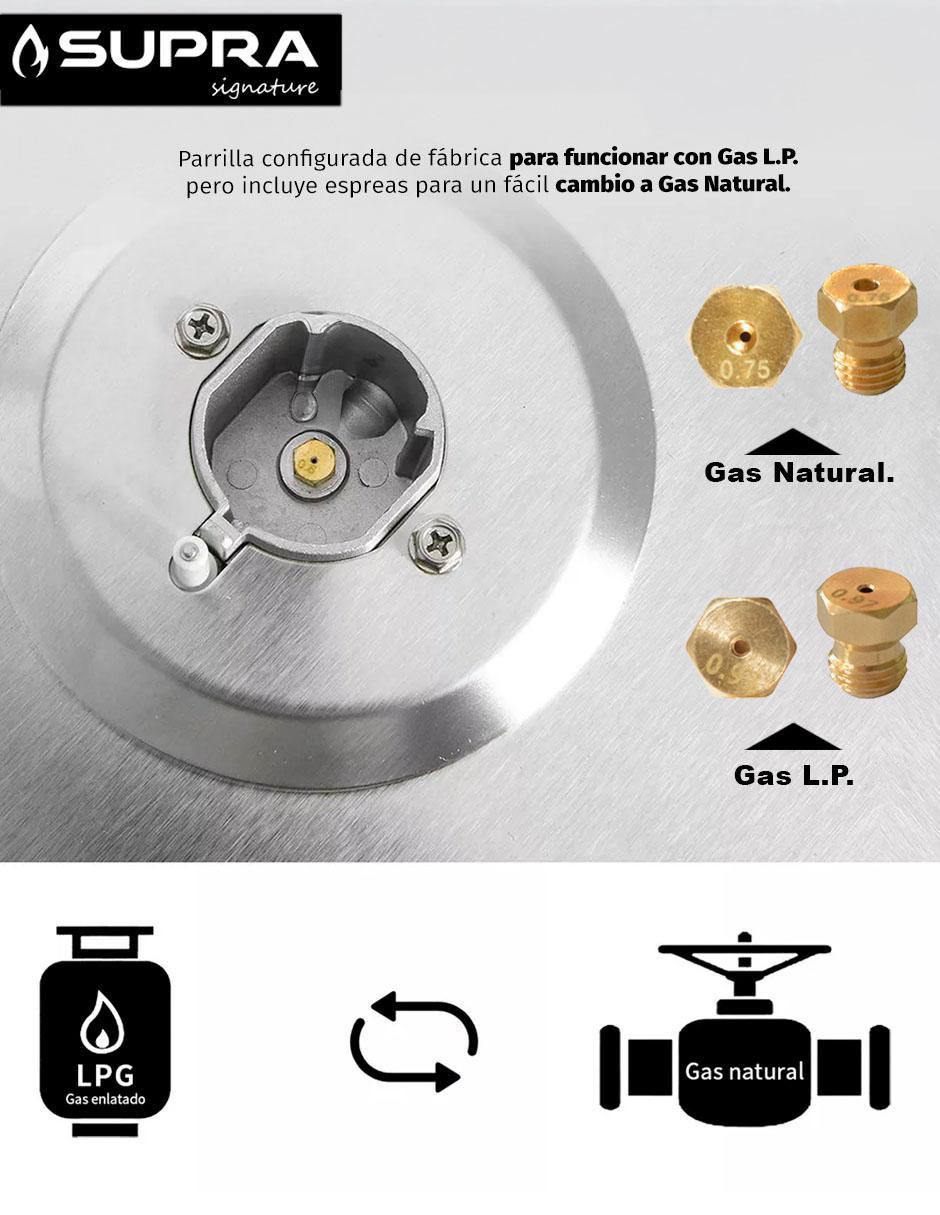 Parrilla a gas lp empotrable Supra Signature