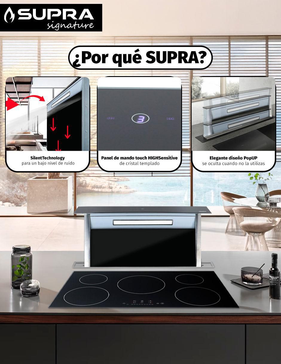 Campana de isla Supra Signature Sgargaze de acero inoxidable