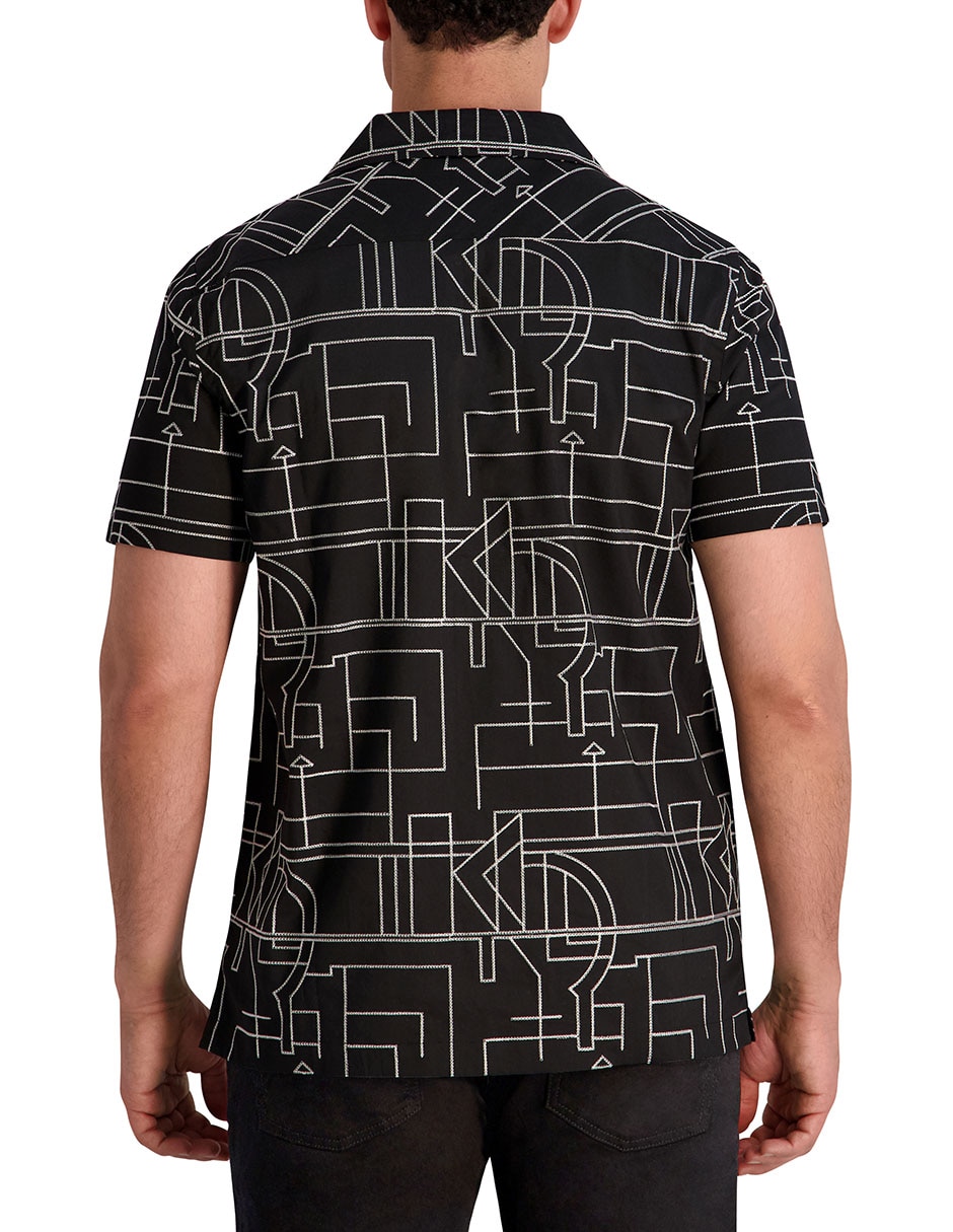 Camisa casual Karl Lagerfeld Paris de algodón manga corta para hombre