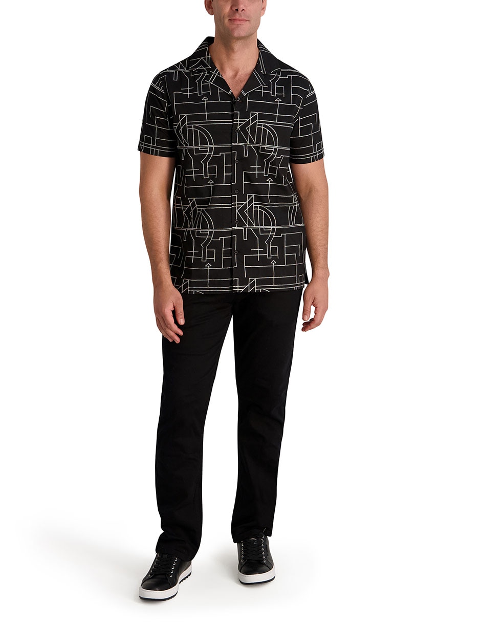 Camisa casual Karl Lagerfeld Paris de algodón manga corta para hombre