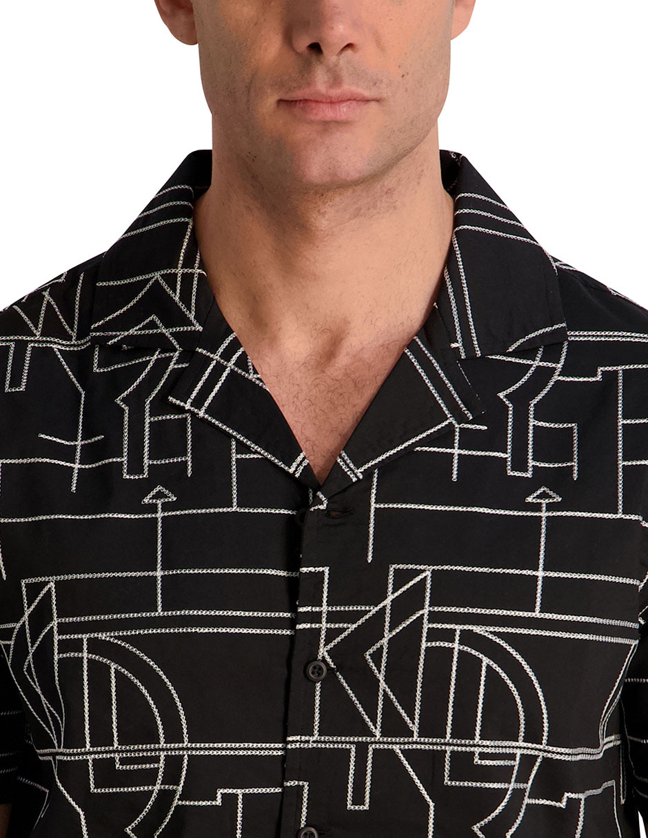 Camisa casual Karl Lagerfeld Paris de algodón manga corta para hombre