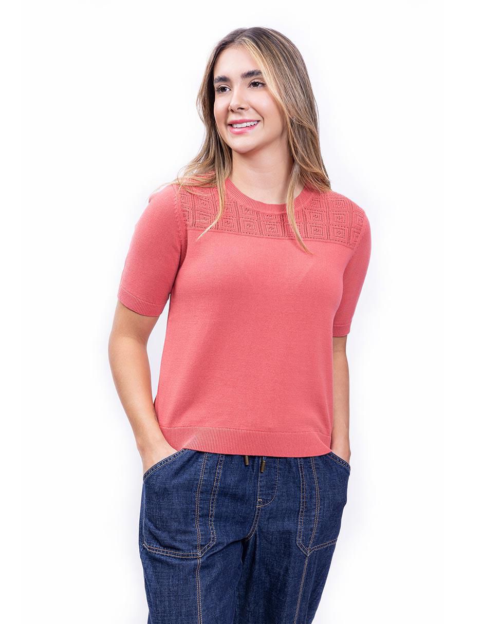Blusa manga al codo para mujer