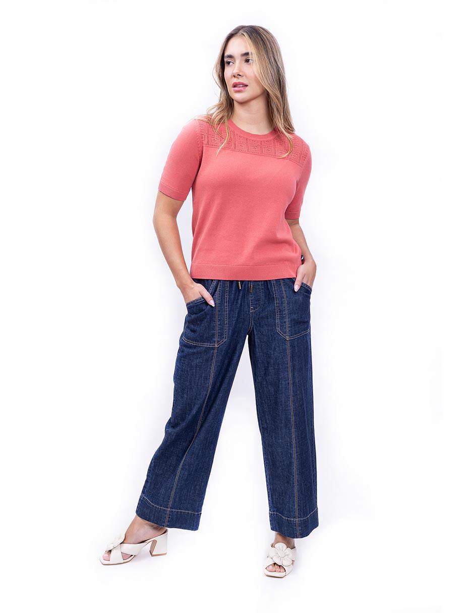 Blusa manga al codo para mujer