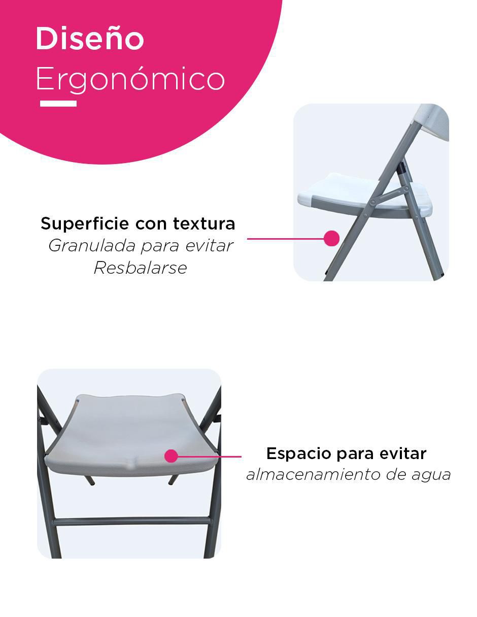 Set de sillas plegables 6 piezas Folding Collection Con Estética Moderna Y Detalles Ergonómicos de metal 5
