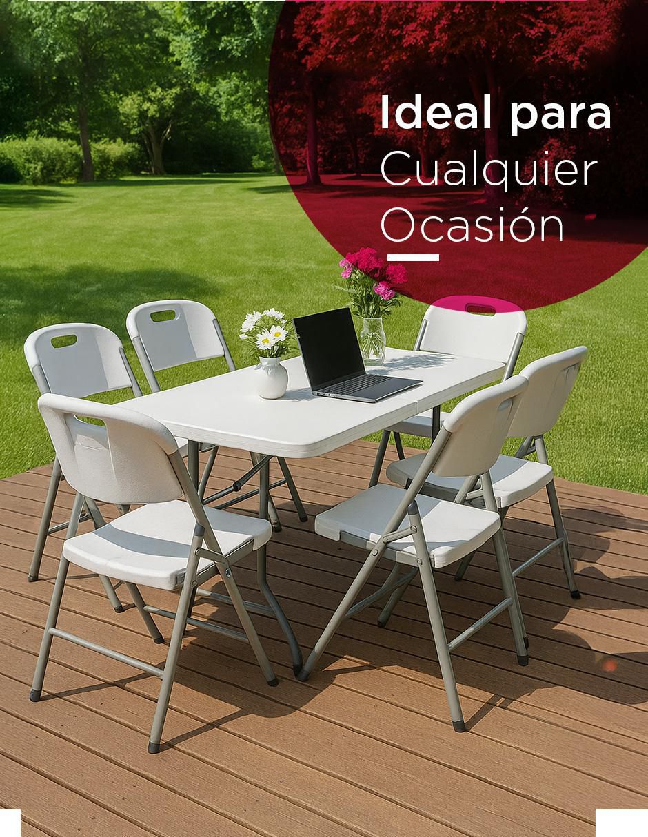 Set de sillas plegables 6 piezas Folding Collection Con Estética Moderna Y Detalles Ergonómicos de metal