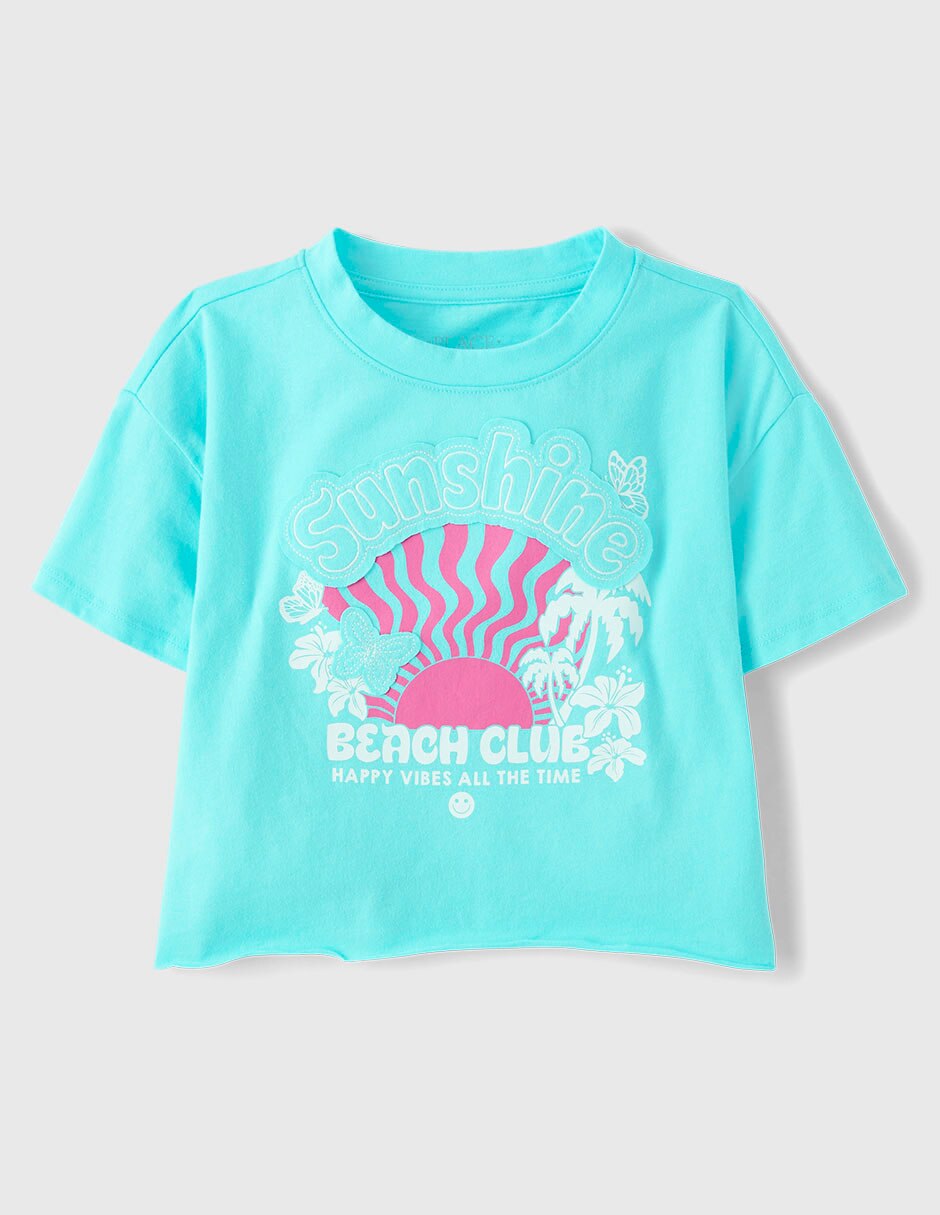 Playera manga corta para niña