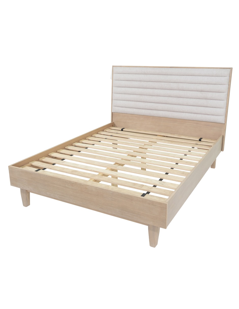 Cama trinity de madera acacia queen size 4